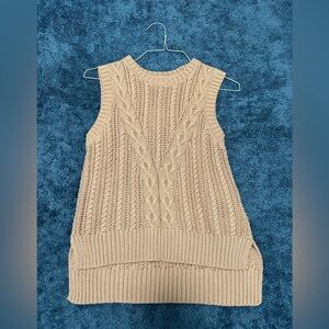 Tan Knit Sweater Vest